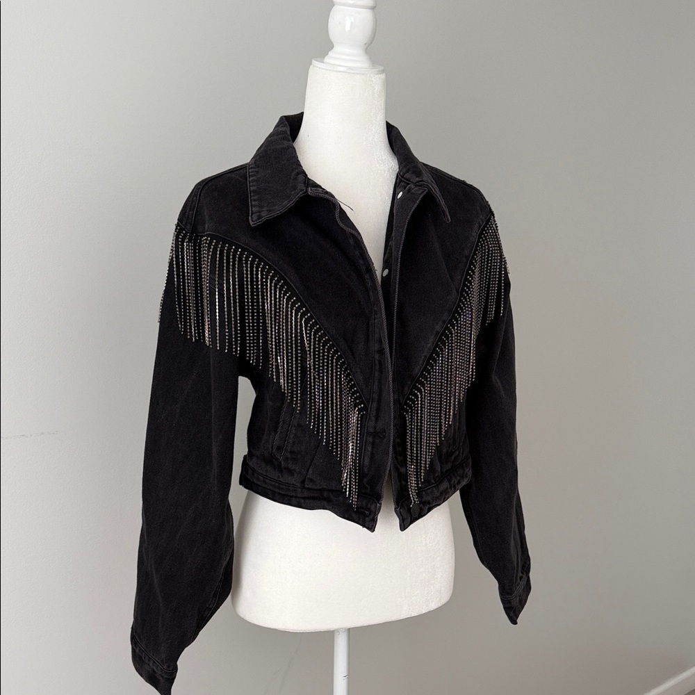 Black Fringe Women's Jacket